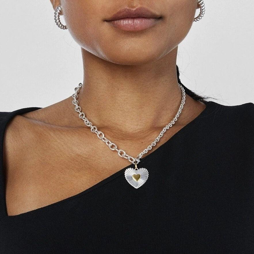 [Gaonasi]Judith Two Tone Heart Pendant