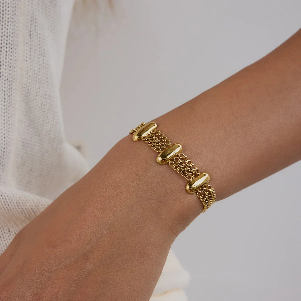 [Gaonasi]Kathleen Layered Chain Gold Bracelet