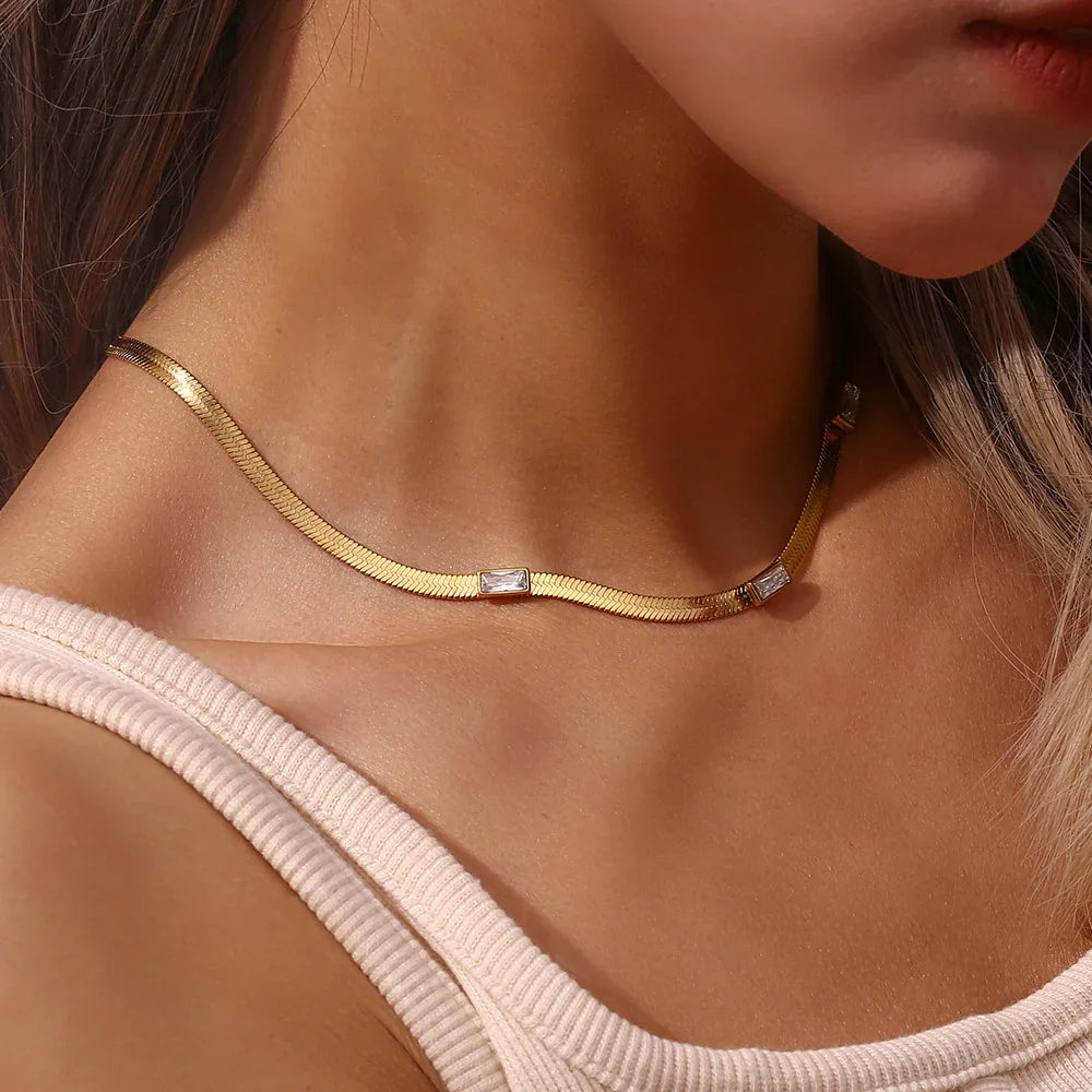 [Gaonasi]Eve Herringbone Gold Necklace