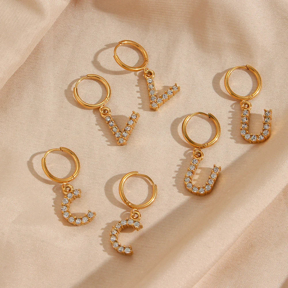 [Gaonasi]Wilhemina Initial Letter Earrings