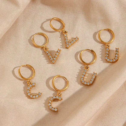 [Gaonasi]Wilhemina Initial Letter Earrings