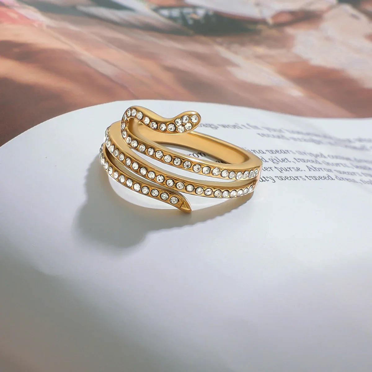 [Gaonasi]Serpentina Layered Diamond Ring