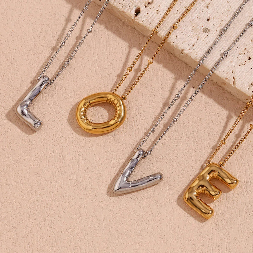 [Gaonasi]Balloon Gold Initial Necklace