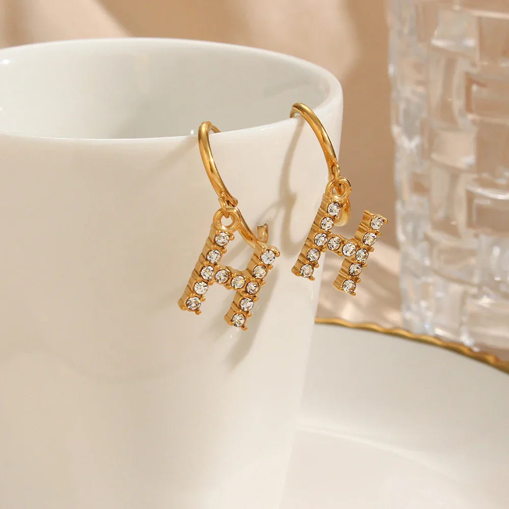 [Gaonasi]Wilhemina Initial Letter Earrings