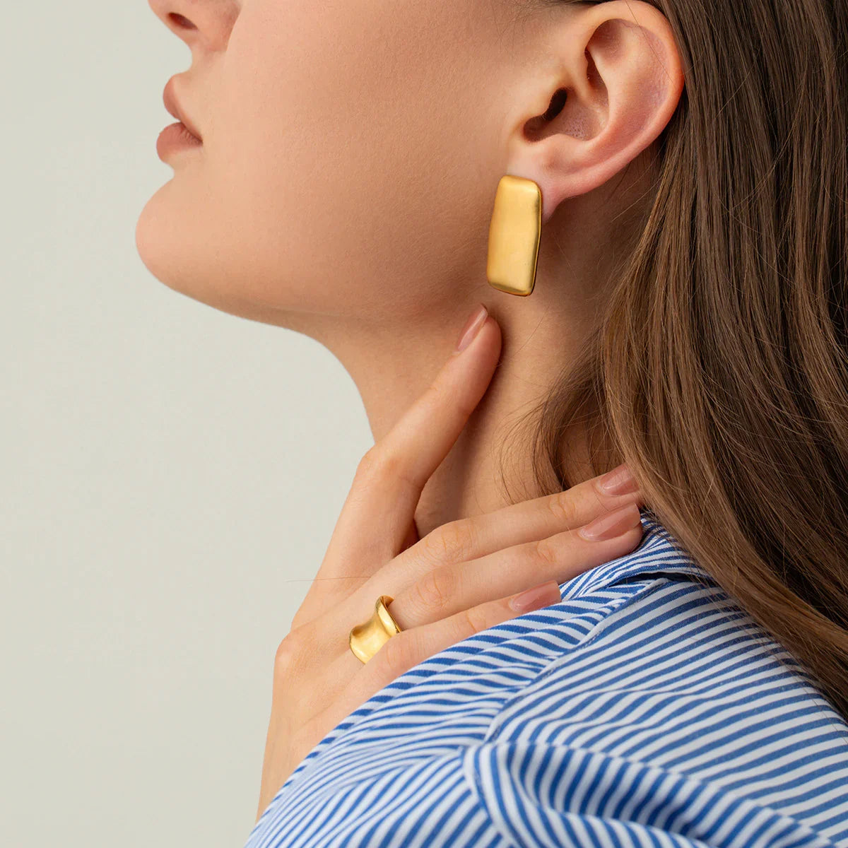 [Gaonasi]Olive Gold Earrings