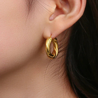 [Gaonasi]Denisse Twisted Hoop Earrings