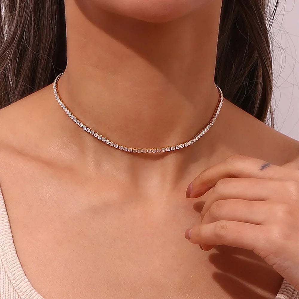 [Gaonasi]Isolde Diamond Tennis Necklace