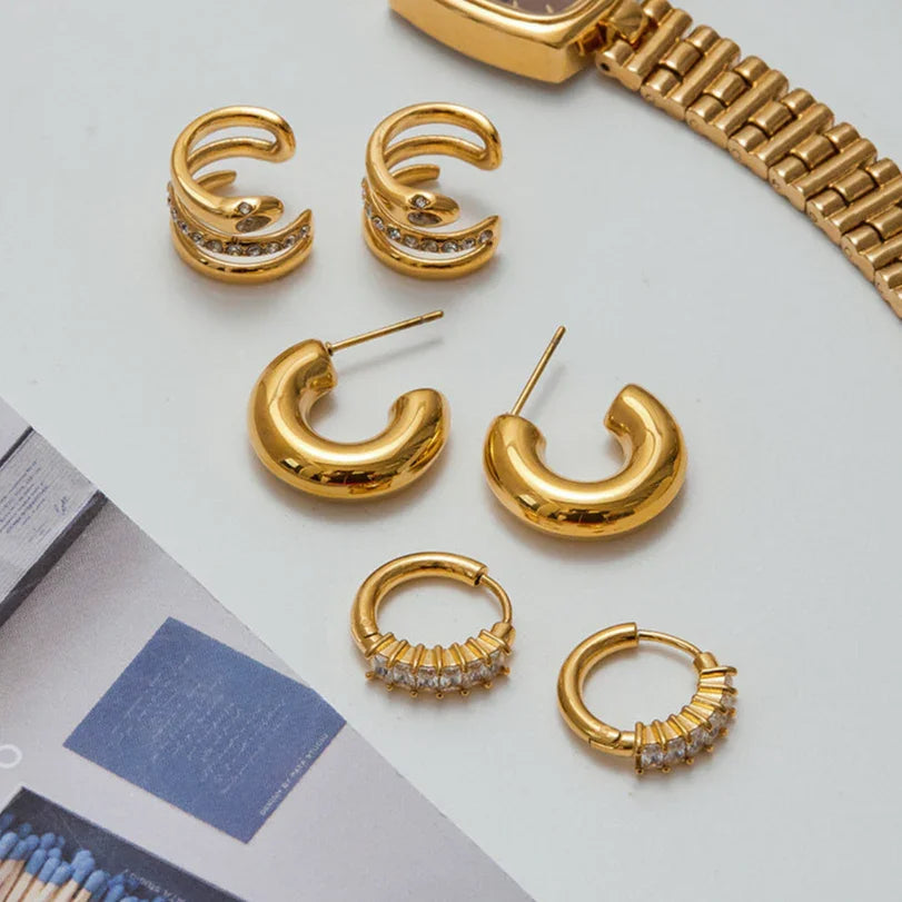 [Gaonasi]Orielle Staple Gold Earrings Bundle
