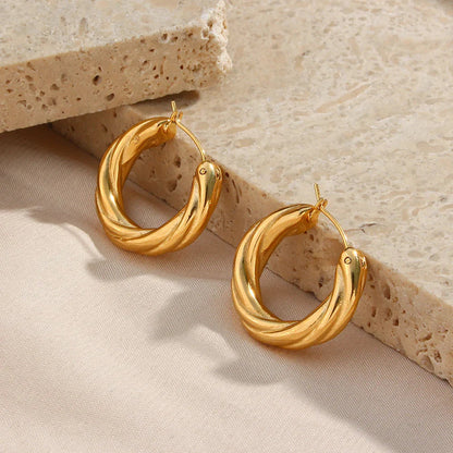 [Gaonasi]Denisse Twisted Hoop Earrings