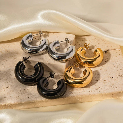 [Gaonasi]Natalia Chunky Gold Hoops