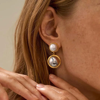 [Gaonasi]Avery Pearl Dome Earrings