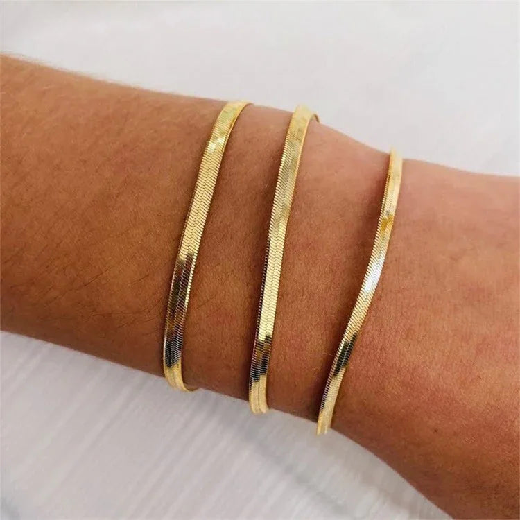 [Gaonasi]Vida Gold Herringbone Bracelet