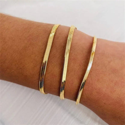 [Gaonasi]Vida Gold Herringbone Bracelet