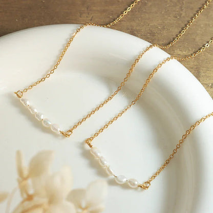 [Gaonasi]Fleur Freshwater Pearl Gold Necklace