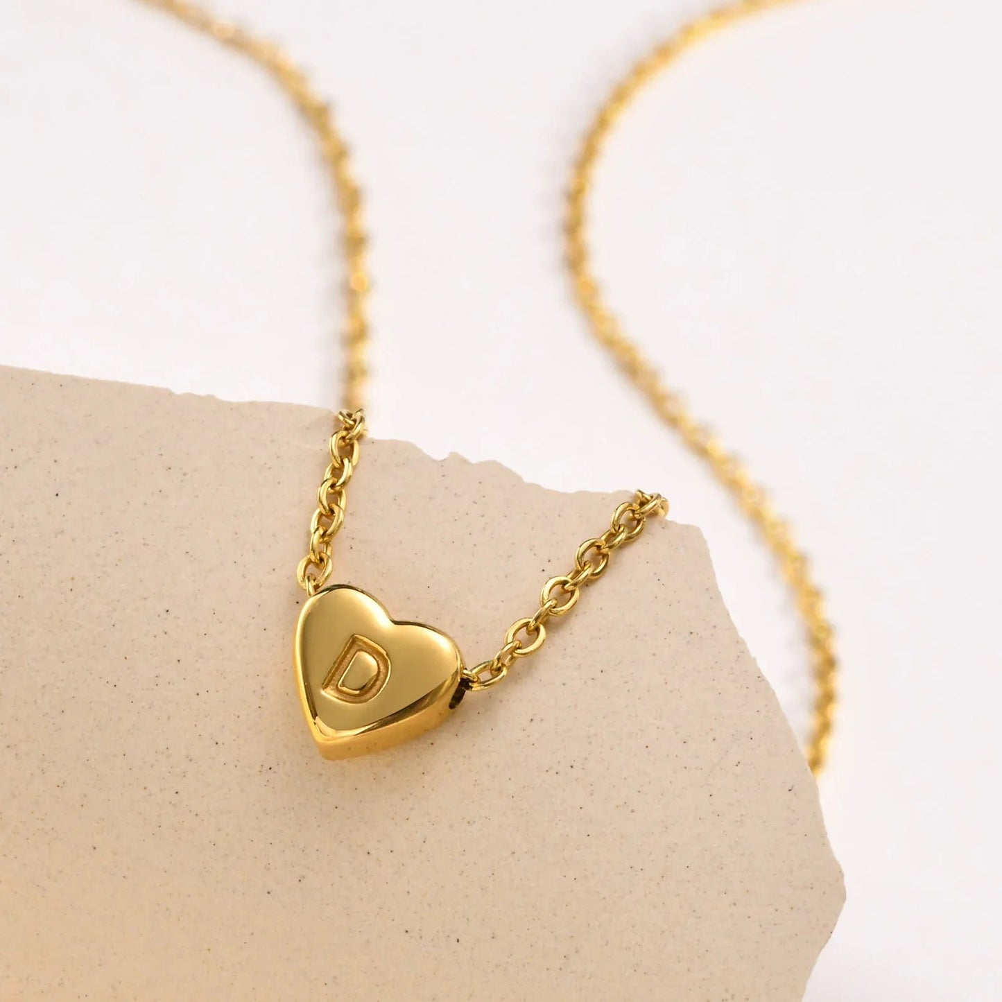 [Gaonasi]Heart Initial Gold Necklace
