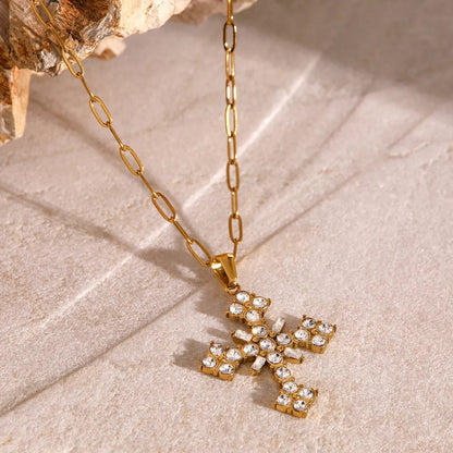 [Gaonasi]Divina Crystal Cross Necklace
