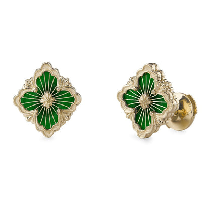 [Cadisa JEWELRY]OPERA TULLE GOLD BUTTON EARRINGS ENAMELED ELEMENT