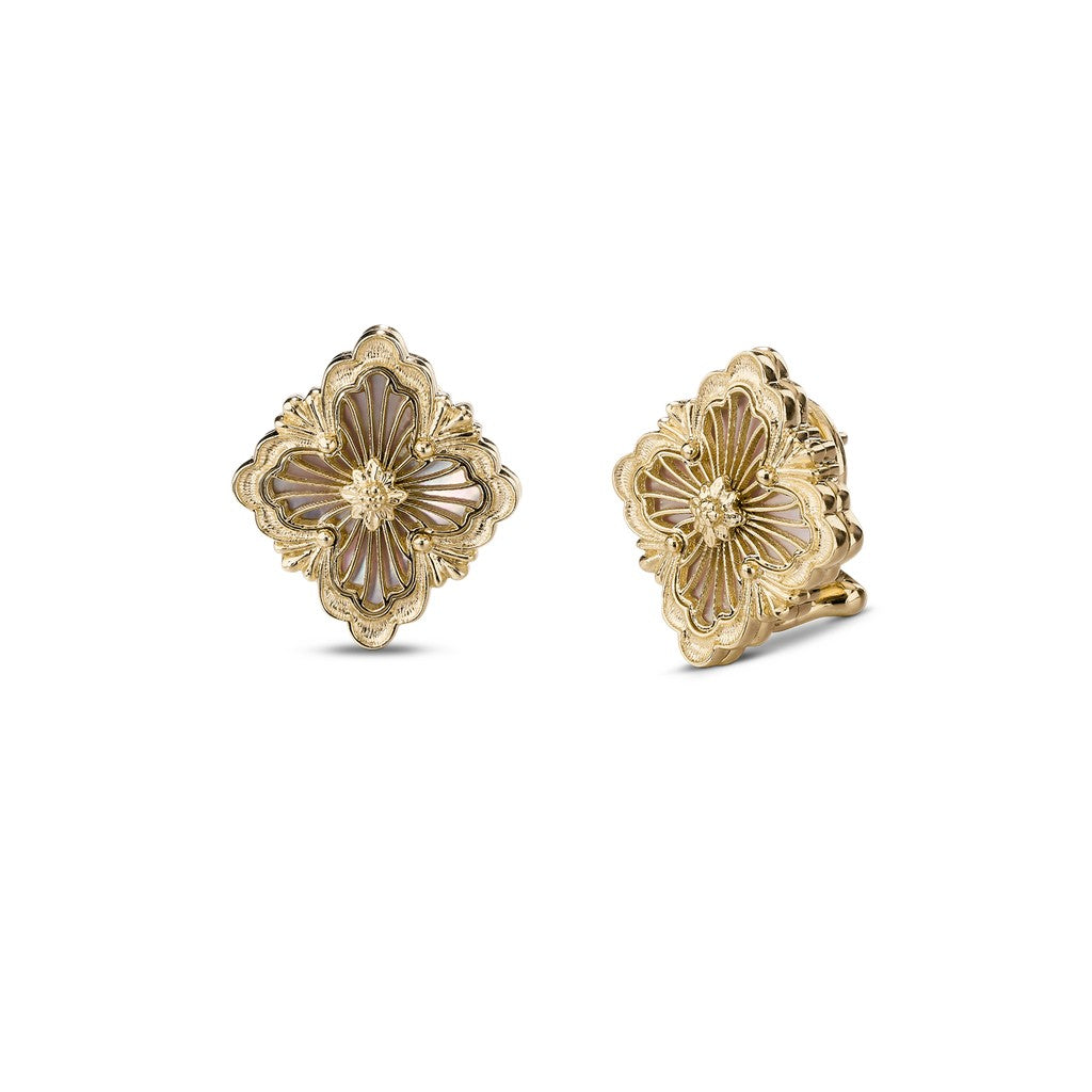 [Cadisa JEWELRY]OPERA TULLE GOLD BUTTON EARRINGS ENAMELED ELEMENT