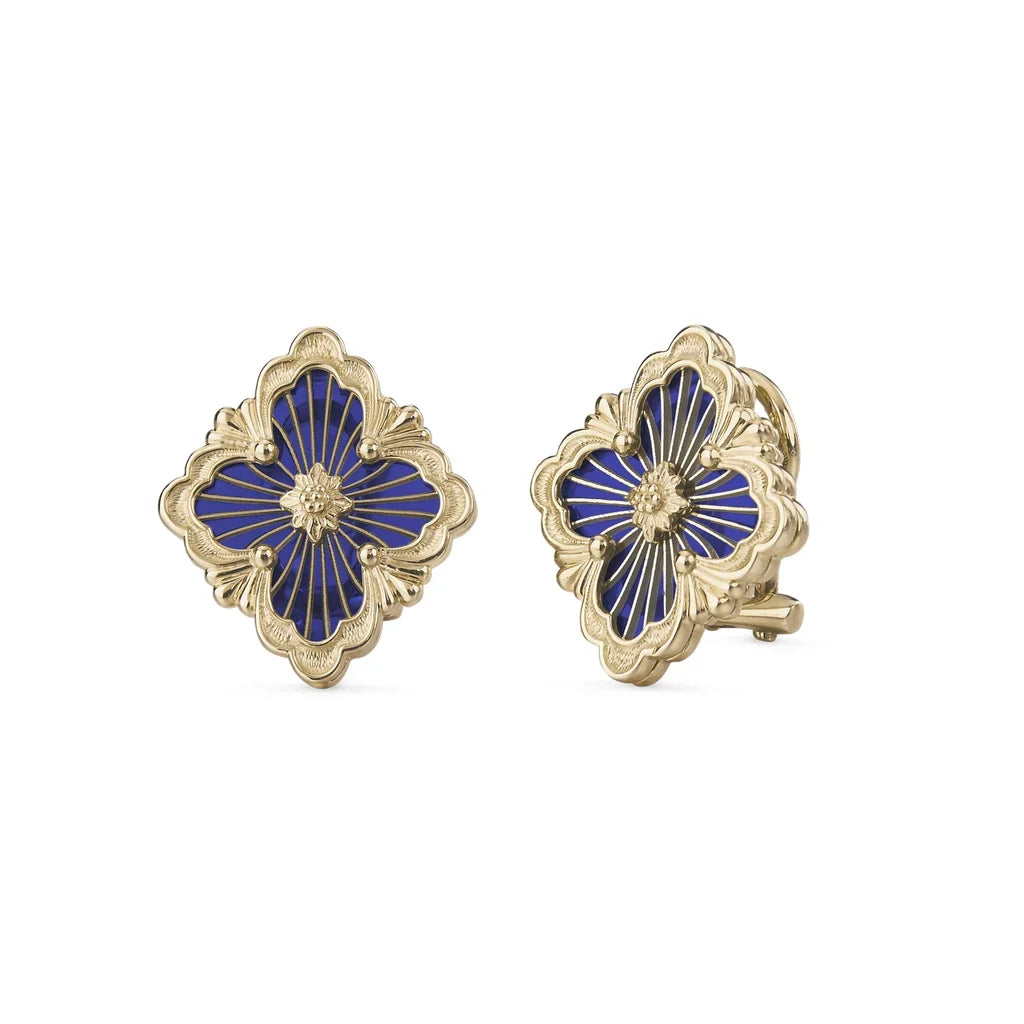 [Cadisa JEWELRY]OPERA TULLE GOLD BUTTON EARRINGS ENAMELED ELEMENT