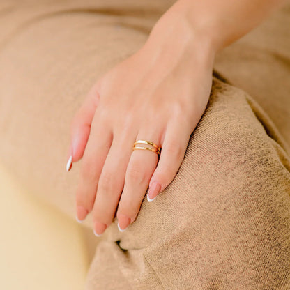 [Gaonasi]Olivia Layered Gold Ring