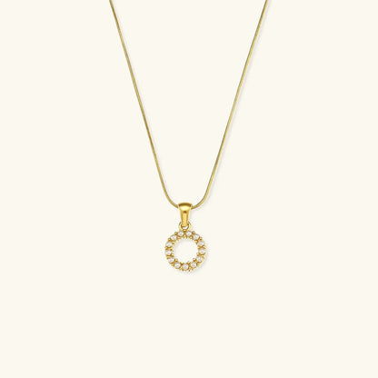 [Gaonasi]Augustine Initial Letter Pearl Necklace