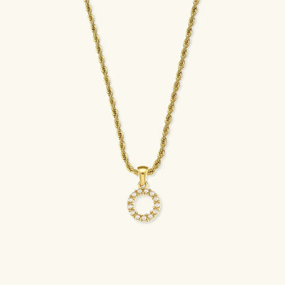 [Gaonasi]Elodie Initial Letter Pearl Necklace