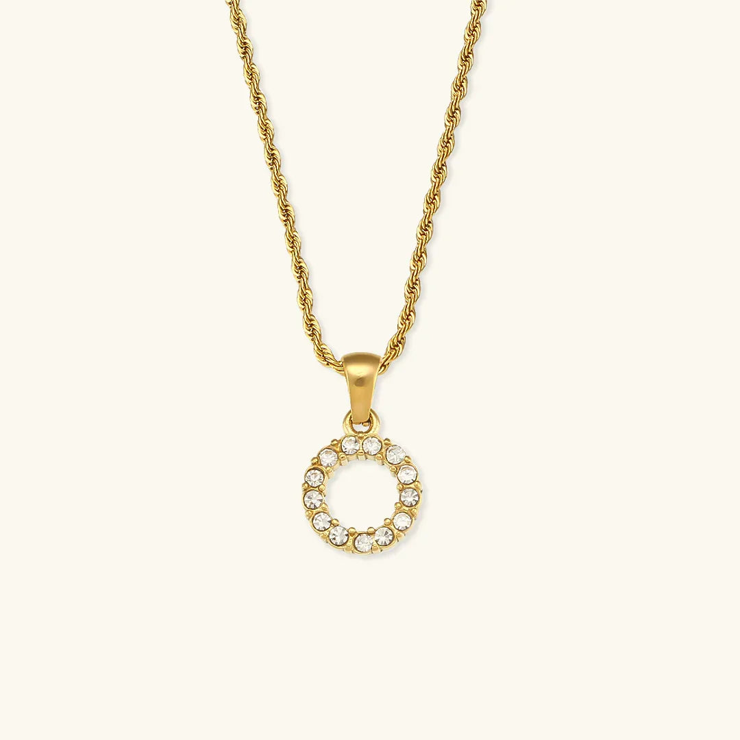 [Gaonasi]Maeve Letter Initial Diamond Necklace