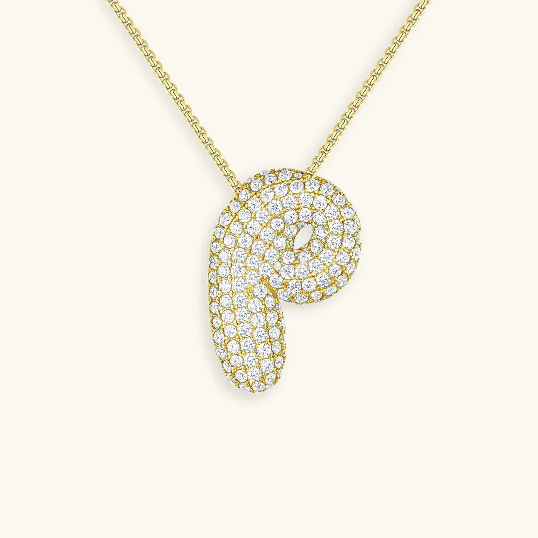 [Gaonasi]Bubble Initial Diamond Necklace