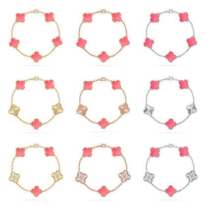 [Cadisa] CLOVER 5 MOTIFS  PINK MOP BRACELET COLLECTION