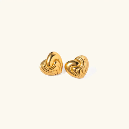 [Gaonasi]Milena Heart Gold Earrings