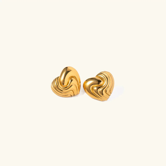 [Gaonasi]Milena Heart Gold Earrings
