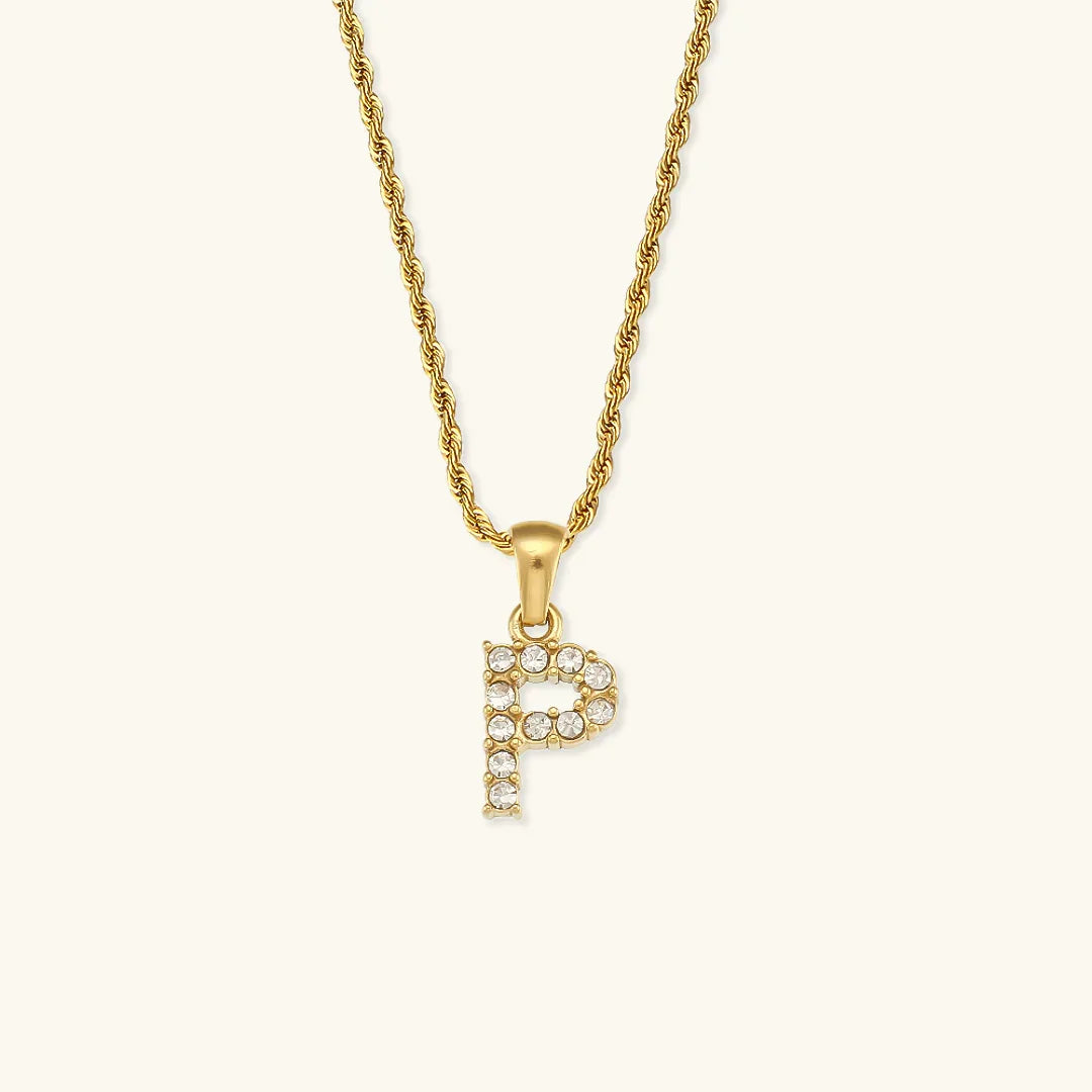 [Gaonasi]Maeve Letter Initial Diamond Necklace