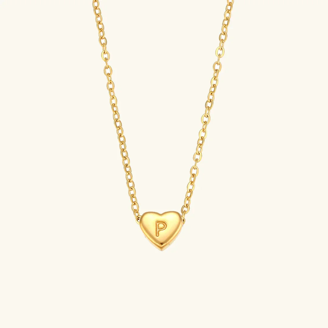 [Gaonasi]Heart Initial Gold Necklace
