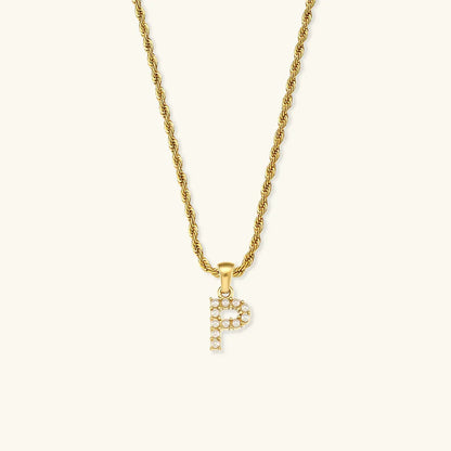 [Gaonasi]Elodie Initial Letter Pearl Necklace
