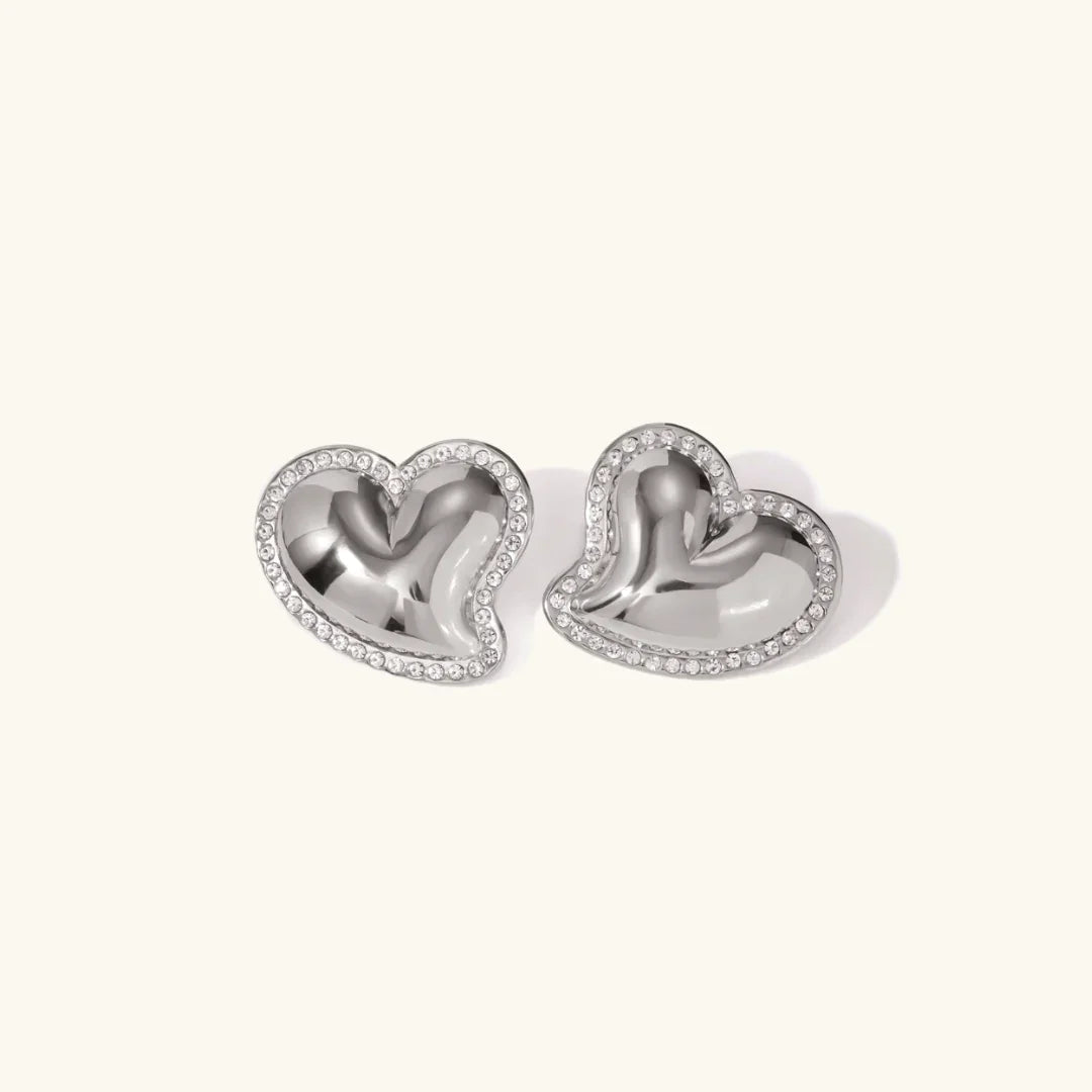 [Gaonasi]Holly Heart Gold Earrings