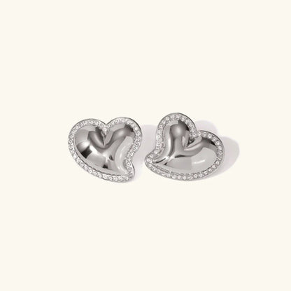 [Gaonasi]Holly Heart Gold Earrings