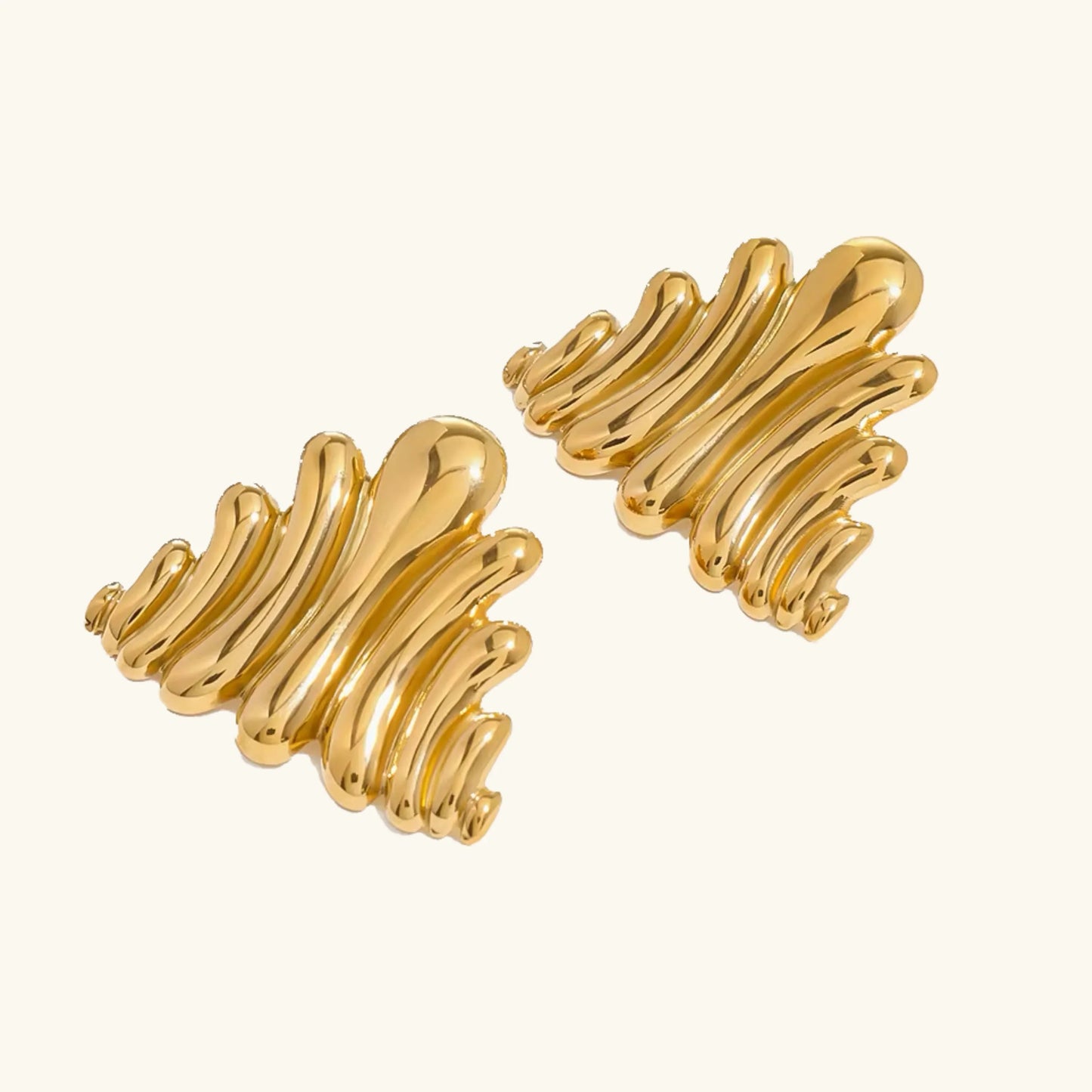 [Gaonasi]Nora Ripple Gold Earrings