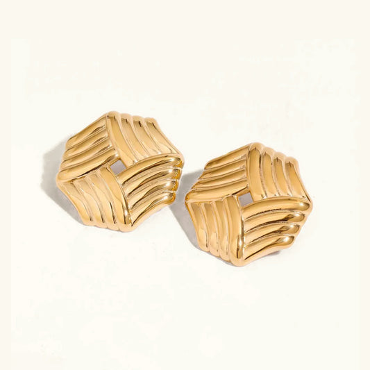 [Gaonasi]Vanessa Criss Cut Gold Earrings