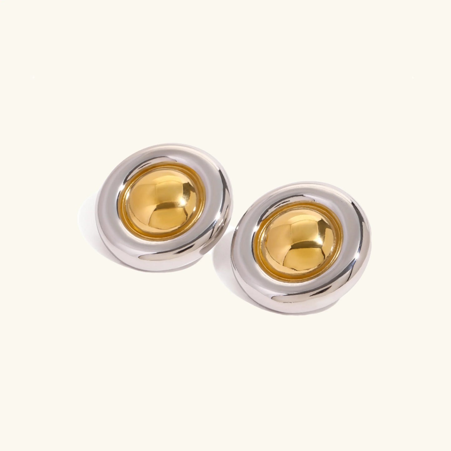 [Gaonasi]Summers Gold Button Earrings