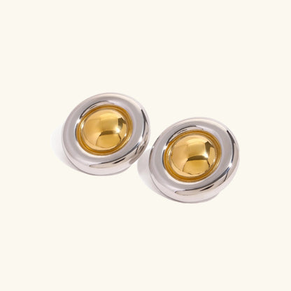 [Gaonasi]Summers Gold Button Earrings
