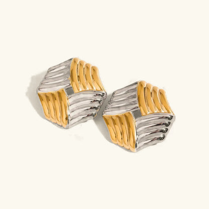 [Gaonasi]Vanessa Criss Cut Gold Earrings