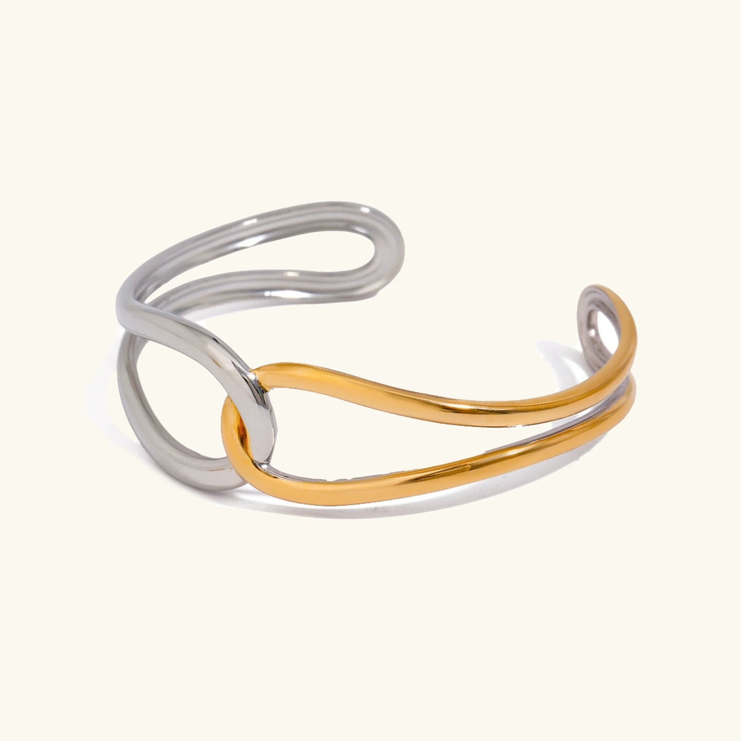 [Gaonasi]Noria Two Tone Gold Bangle