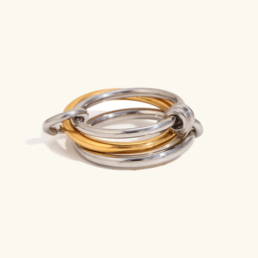 [Gaonasi]Gabriela Two-Tone Ring Stack
