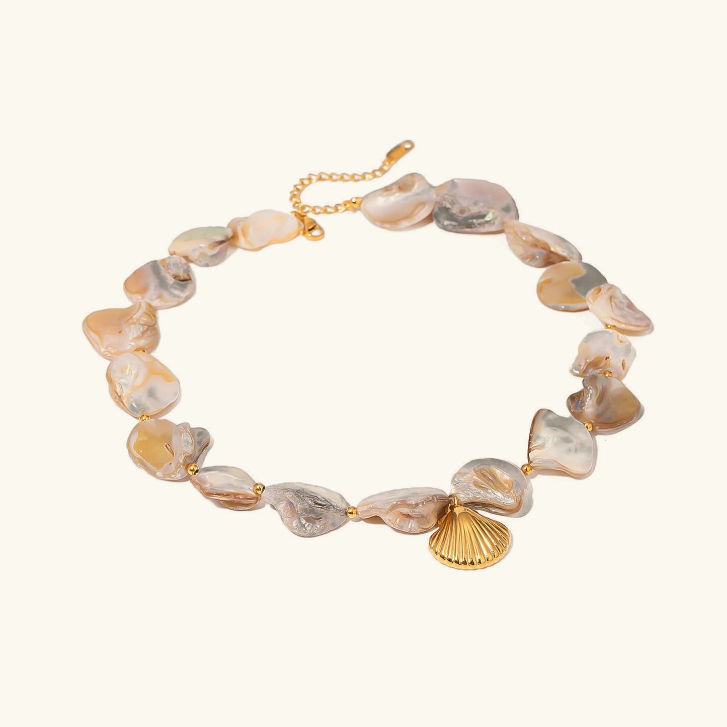 [Gaonasi]Aquamarine Seashell Necklace