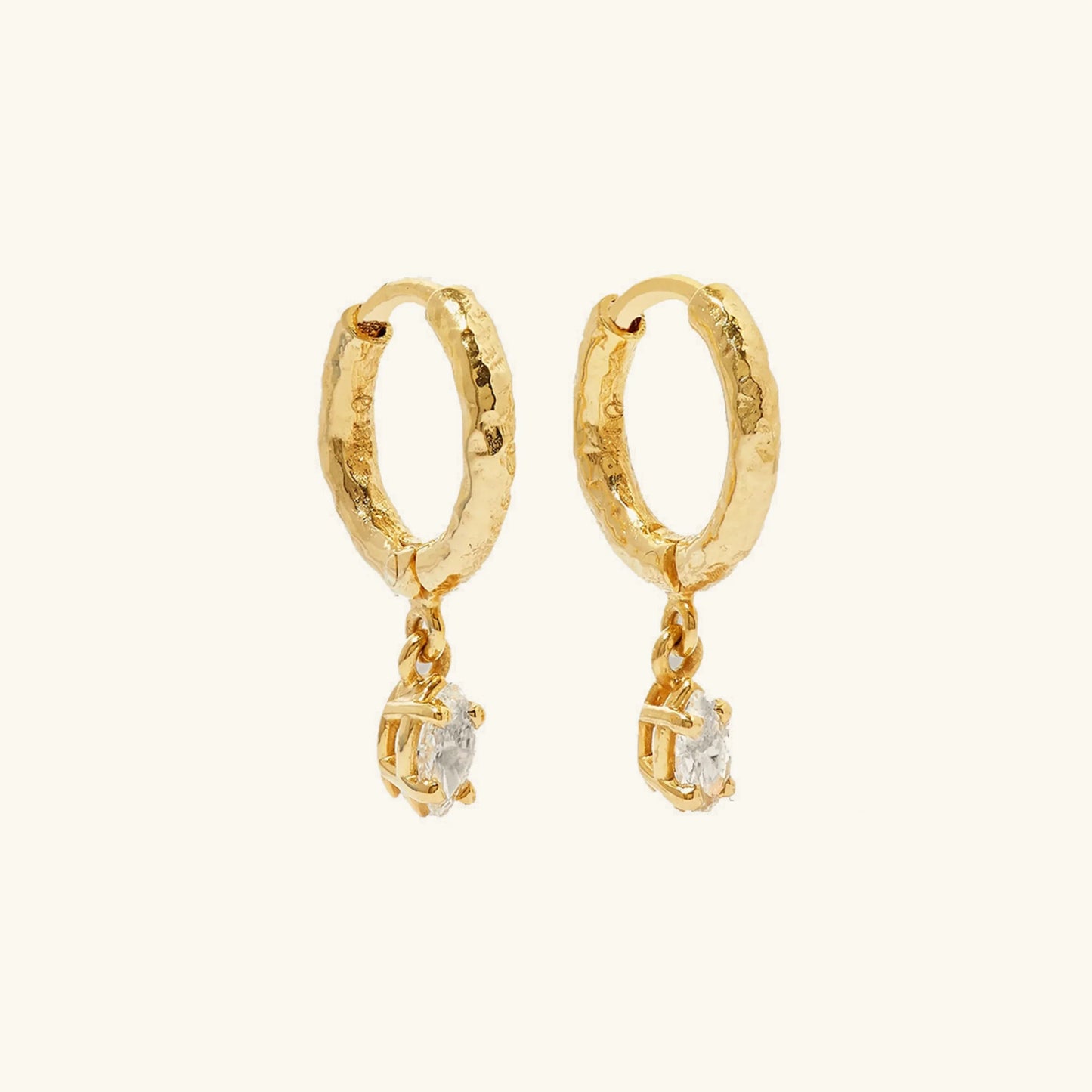 [Gaonasi]Shayla Hammered Diamond Hoops