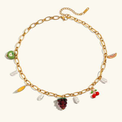 [Gaonasi]Michelle Fruit Charm Gold Necklace