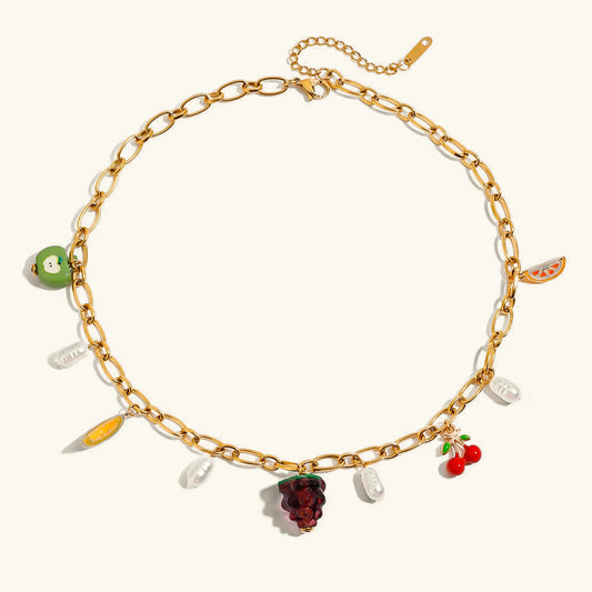 [Gaonasi]Michelle Fruit Charm Gold Necklace