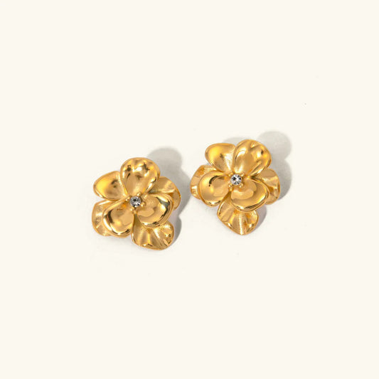 [Gaonasi]Ainsley Floral Gold Earrings