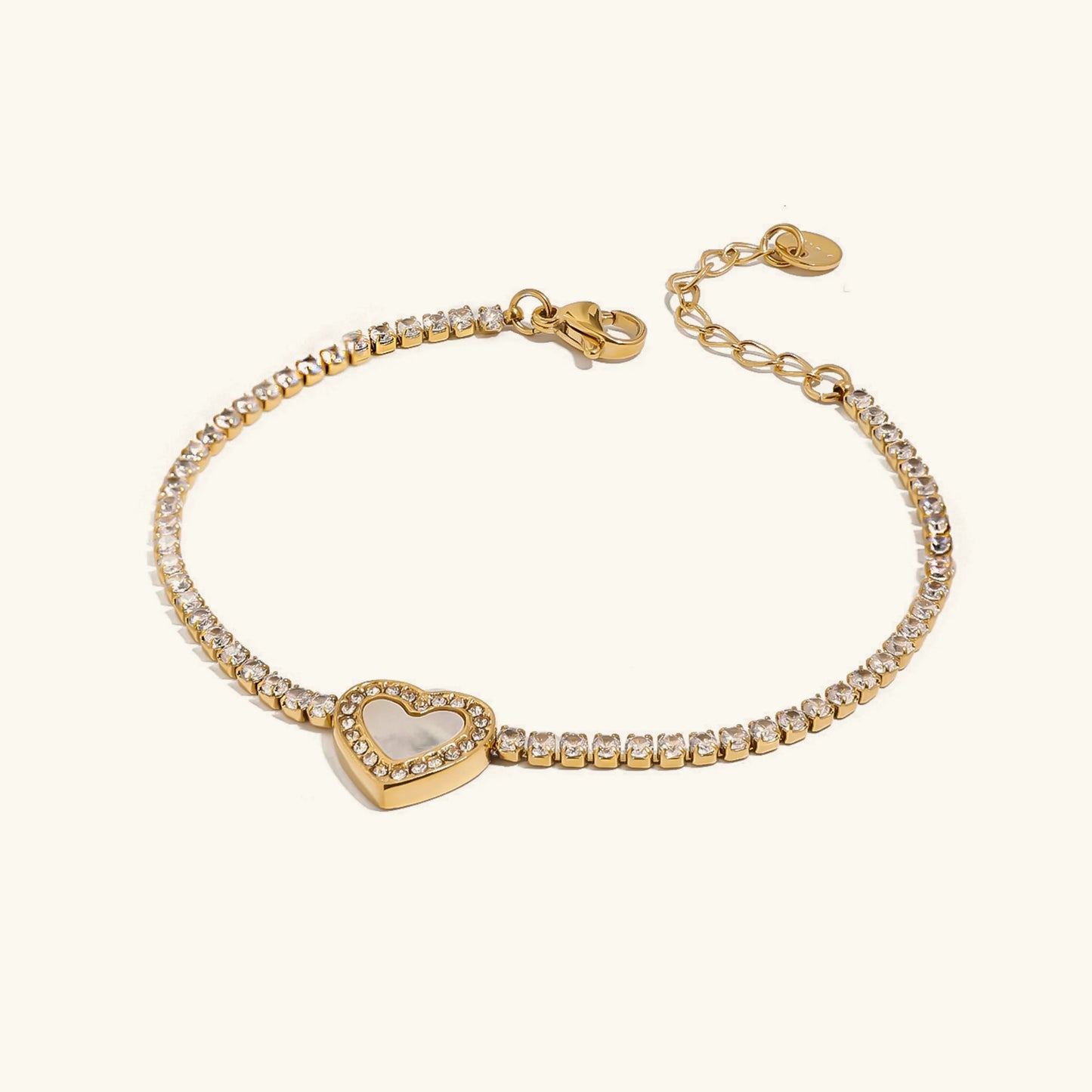 [Gaonasi]Cameron Diamond Heart Tennis Bracelet