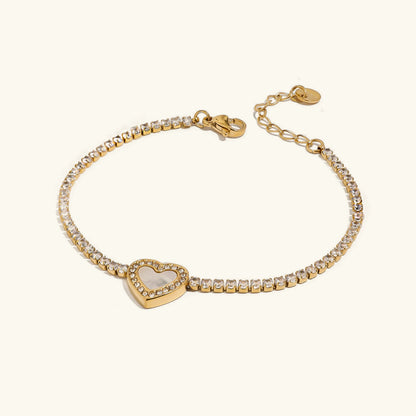 [Gaonasi]Cameron Diamond Heart Tennis Bracelet